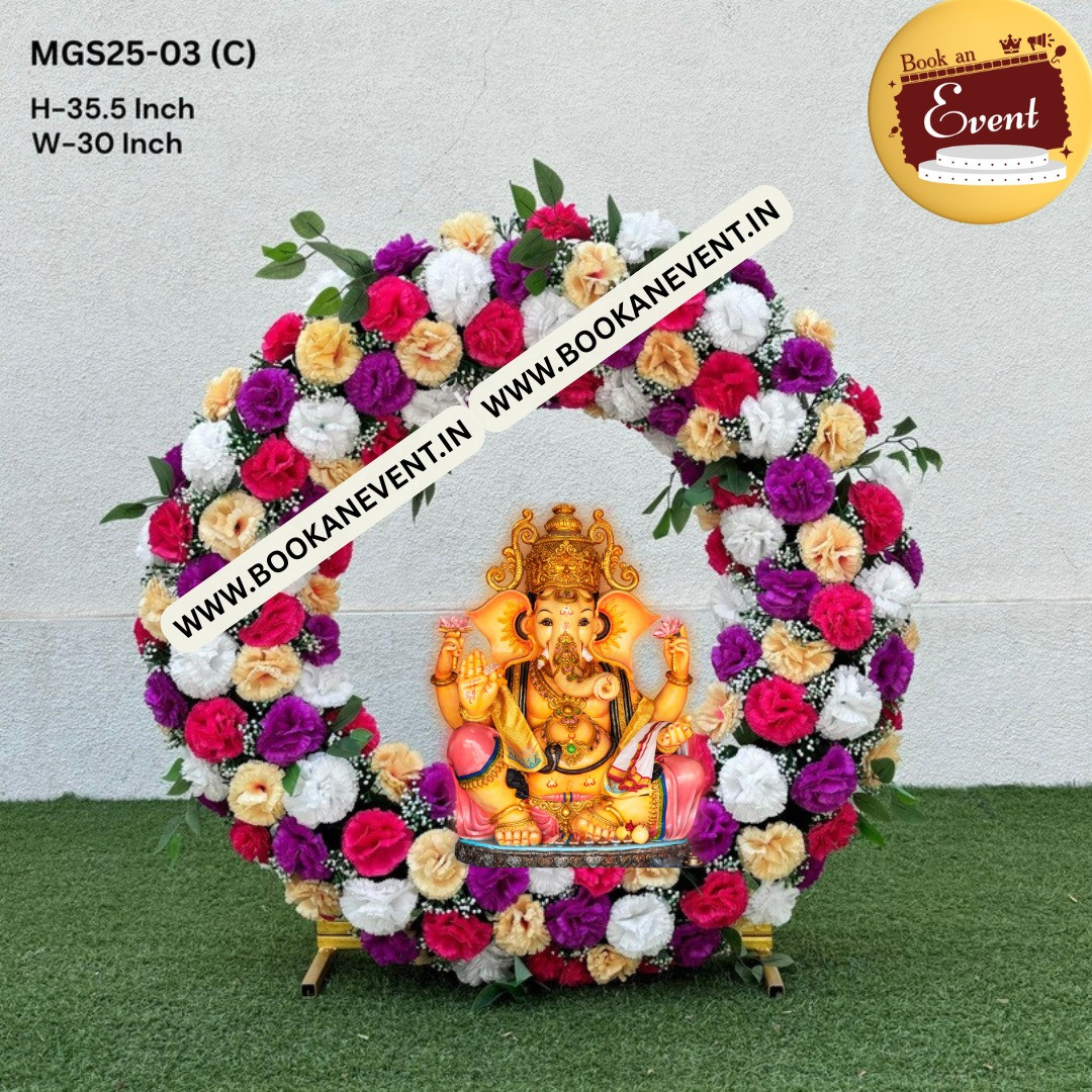 LORD GANESHA ROUND MANDAP DECOR THEME